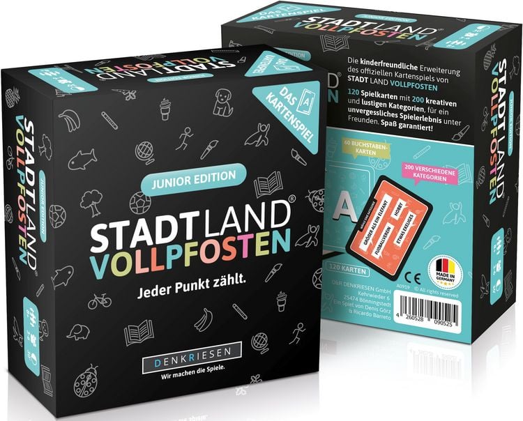 Produktbild: DENKRIESEN - STADT LAND VOLLPFOSTEN&reg; &ndash; Das Kartenspiel &ndash; JUNIOR EDITION "Jeder Punkt z&auml;hlt."