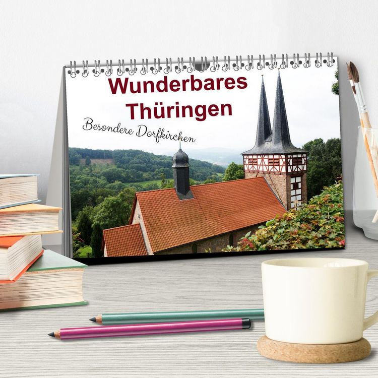 Produktbild: Wunderbares Th&uuml;ringen - besondere Dorfkirchen (Tischkalender 2026 DIN A5 quer), CALVENDO Monatskalender