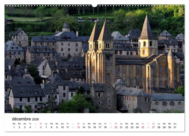 Produktbild: Abbatiale de Conques (Calendrier mural 2026 DIN A2 vertical) calendrier de bureau