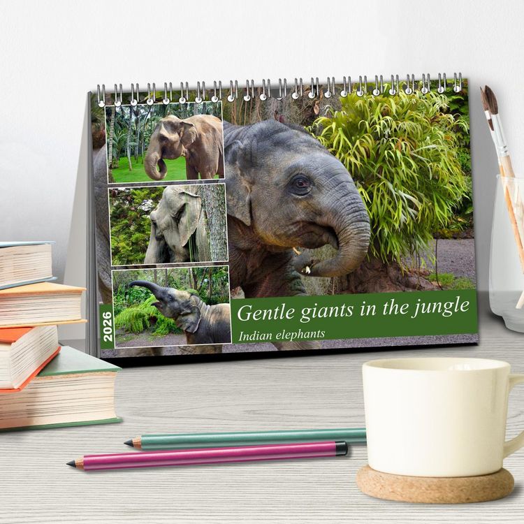 Produktbild: Gentle giants in the jungle (Desk Calendar 2026 DIN A5 landscape), CALVENDO 12 Month DeskCalendar