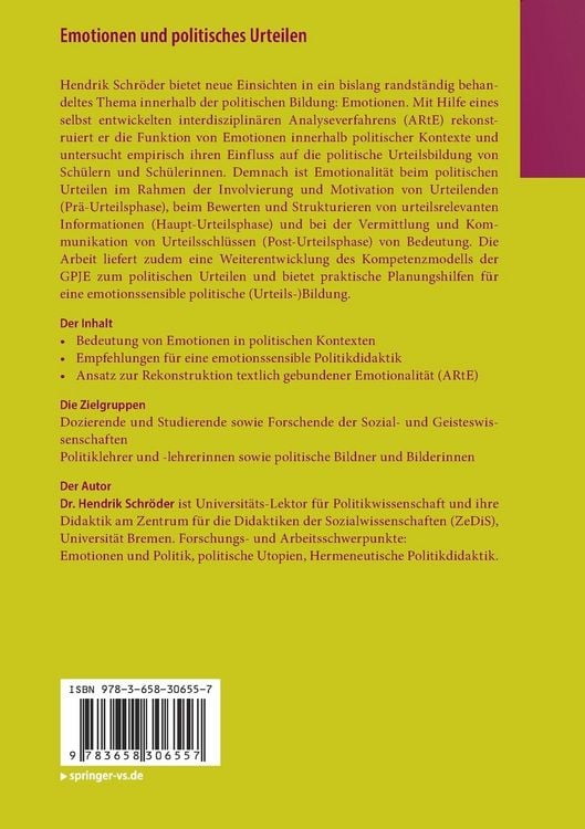 Produktbild: Emotionen und politisches Urteilen
