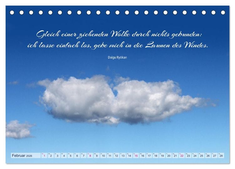 Produktbild: Die Wolken: "Schauspieler der L&uuml;fte" (Tischkalender 2026 DIN A5 quer), CALVENDO Monatskalender