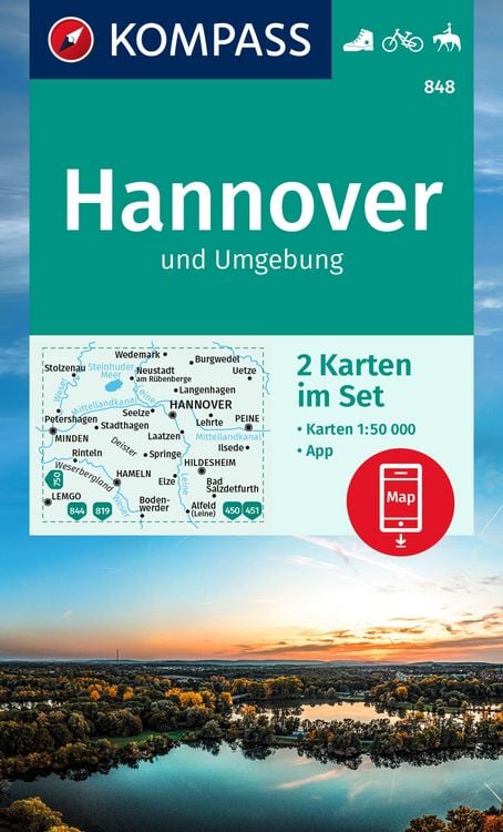 Produktbild: KOMPASS Wanderkarten-Set 848 Hannover und Umgebung (2 Karten
