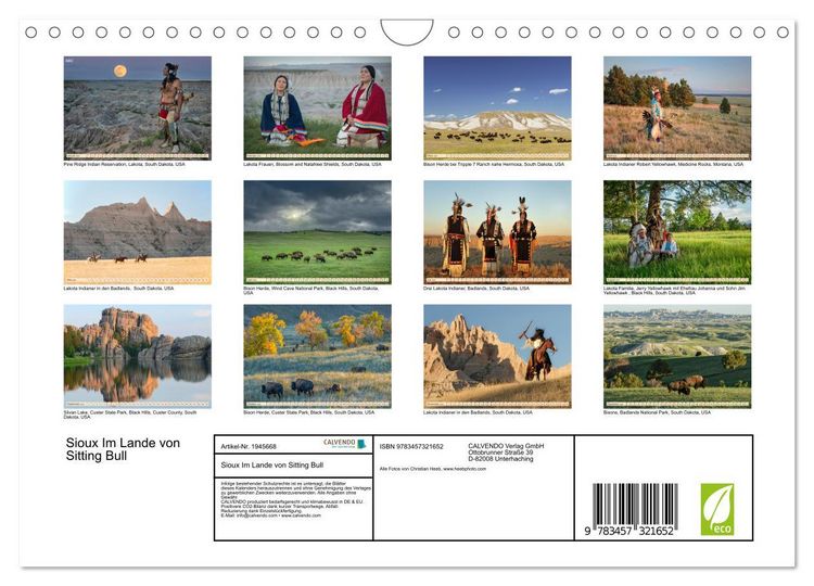 Produktbild: Sioux Im Lande von Sitting Bull (Wandkalender 2026 DIN A4 quer), CALVENDO Monatskalender