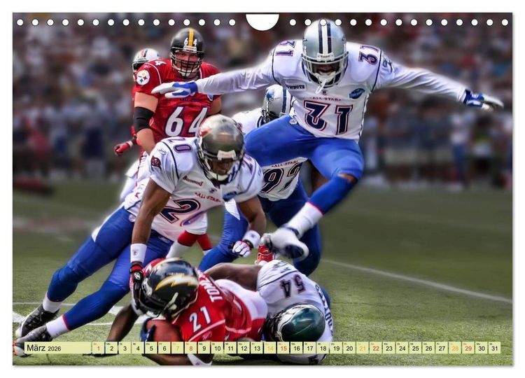 Produktbild: American Football - Taktik und Athletik (Wandkalender 2026 DIN A4 quer), CALVENDO Monatskalender
