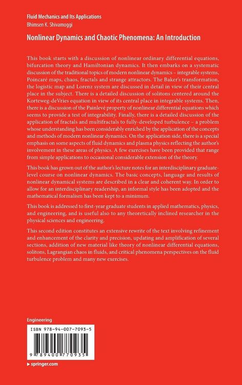 Produktbild: Nonlinear Dynamics and Chaotic Phenomena: An Introduction