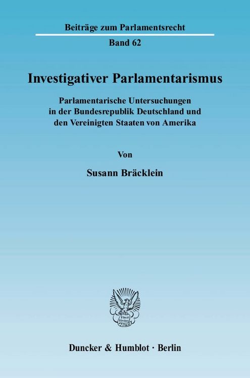 Produktbild: Investigativer Parlamentarismus.