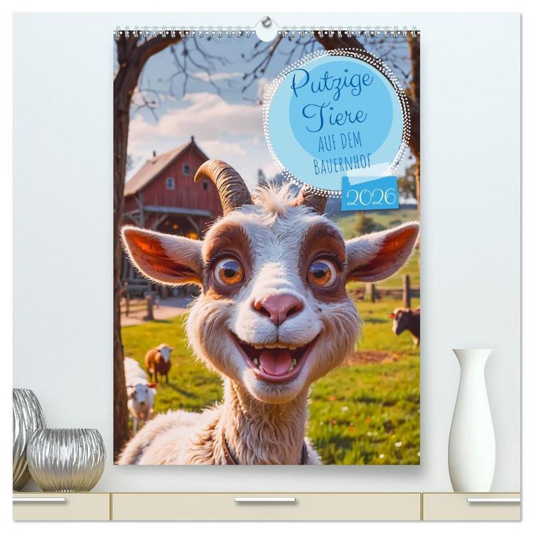 Produktbild: Putzige Tiere - Auf dem Bauernhof (hochwertiger Premium Wandkalender 2026 DIN A2 hoch), Kunstdruck in Hochglanz