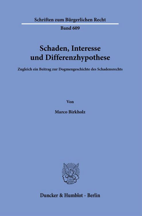 Produktbild: Schaden, Interesse und Differenzhypothese