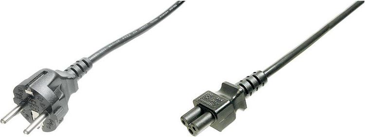 Produktbild: Digitus Strom Anschlusskabel [1x Schutzkontakt-Stecker - 1x Kleeblatt-Buchse C5] 1.20 m Schwarz