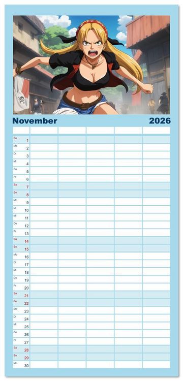Produktbild: Familienplaner 2026 - Anime Piraten - Waifu Edition mit 5 Spalten (Wandkalender, 21 x 45 cm) CALVENDO