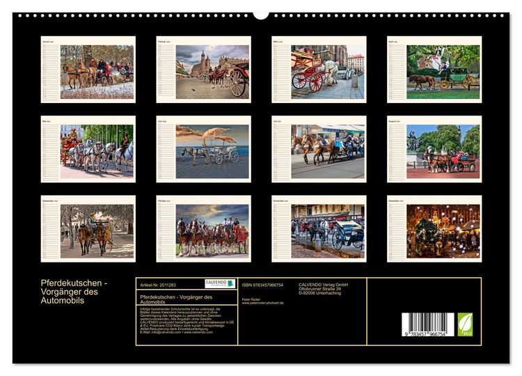 Produktbild: Pferdekutschen - Vorg&auml;nger des Automobils (hochwertiger Premium Wandkalender 2026 DIN A2 quer), Kunstdruck in Hochglanz