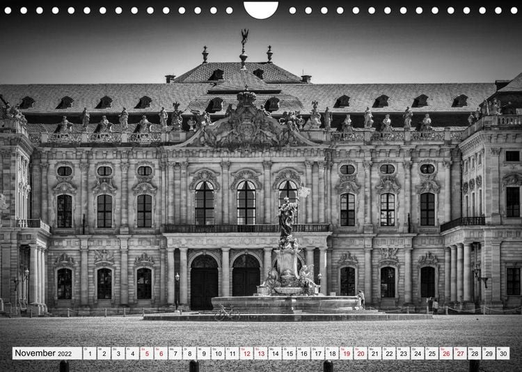 Produktbild: W&Uuml;RZBURG Monochrome Impressionen (Wandkalender 2022 DIN A4 quer)