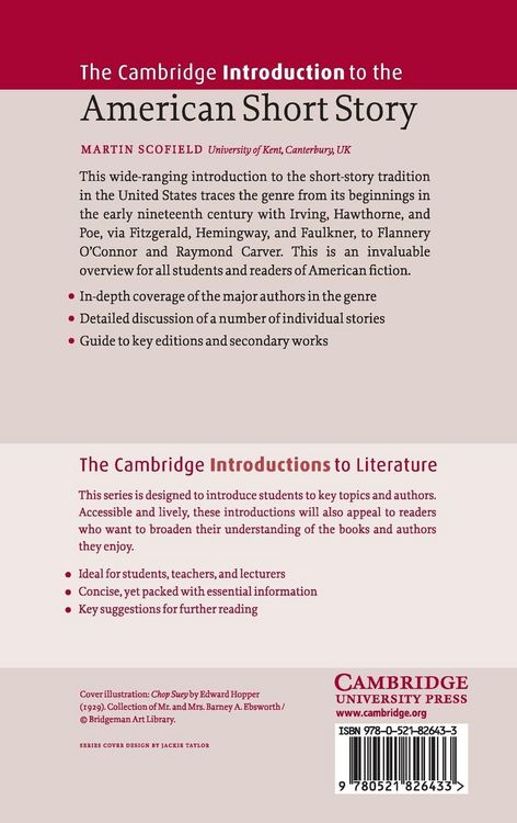 Produktbild: The Cambridge Introduction to the American Short Story