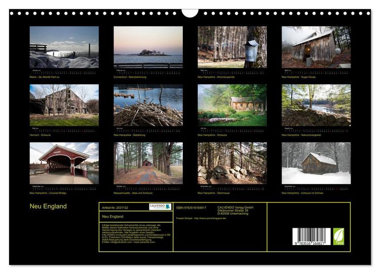 Produktbild: Neu England (Wandkalender 2026 DIN A3 quer), CALVENDO Monatskalender