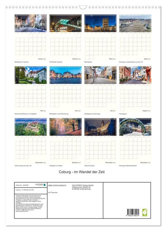 Produktbild: Coburg - im Wandel der Zeit (Wandkalender 2026 DIN A2 hoch), CALVENDO Monatskalender