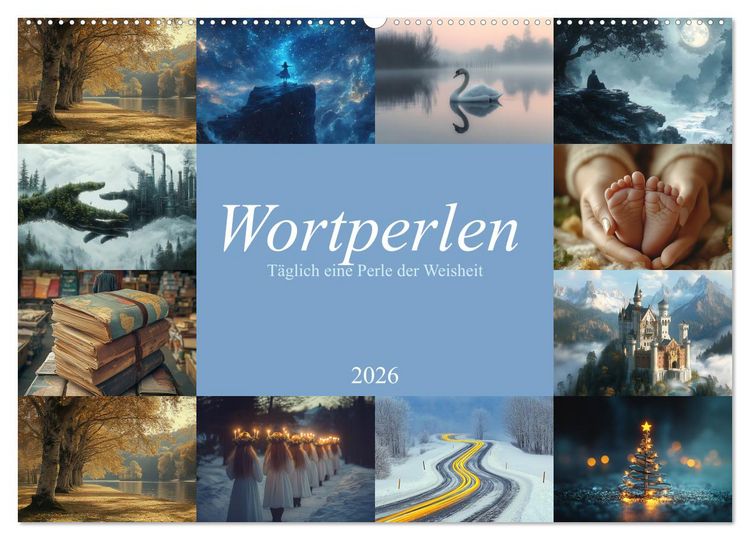 Produktbild: Wortperlen (Wandkalender 2026 DIN A2 quer), CALVENDO Monatskalender
