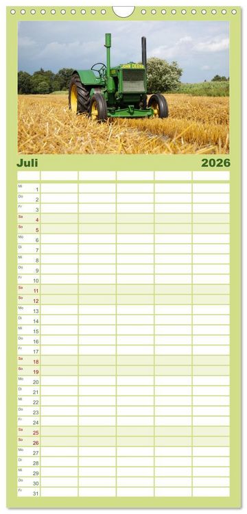 Produktbild: Familienplaner 2026 - Historische Traktoren 2026 mit 5 Spalten (Wandkalender, 21 x 45 cm) CALVENDO