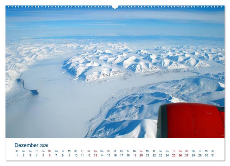 Produktbild: Polarflug Kurs Nordpol (Wandkalender 2026 DIN A2 quer), CALVENDO Monatskalender