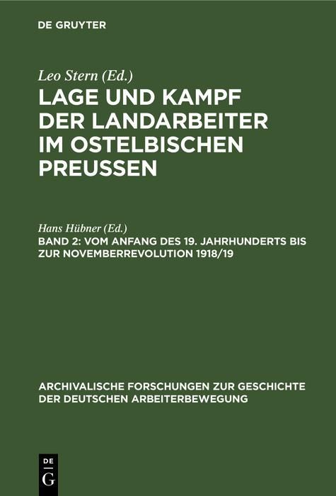 Produktbild: Vom Anfang des 19. Jahrhunderts bis zur Novemberrevolution 1918/19