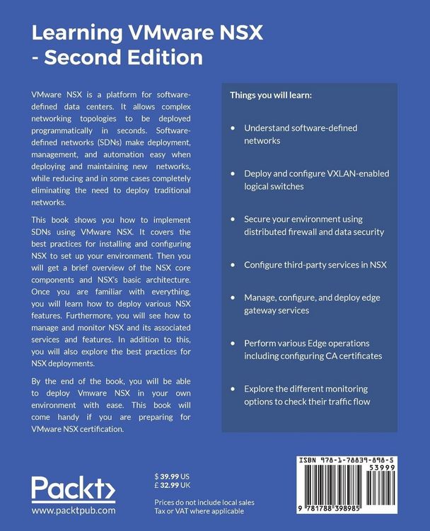 Produktbild: Learning VMware NSX, Second Edition
