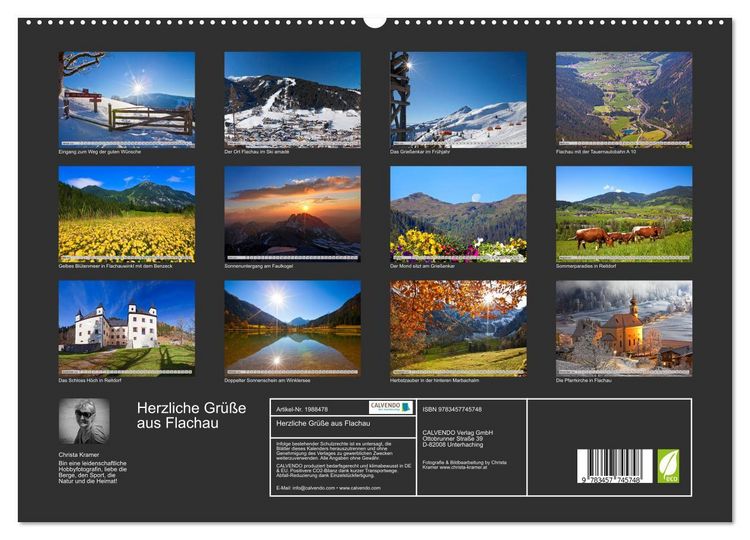 Produktbild: Herzliche Gr&uuml;&szlig;e aus Flachau (hochwertiger Premium Wandkalender 2026 DIN A2 quer), Kunstdruck in Hochglanz