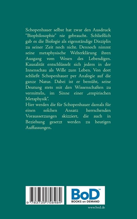 Produktbild: Schopenhauers Biophilosophie