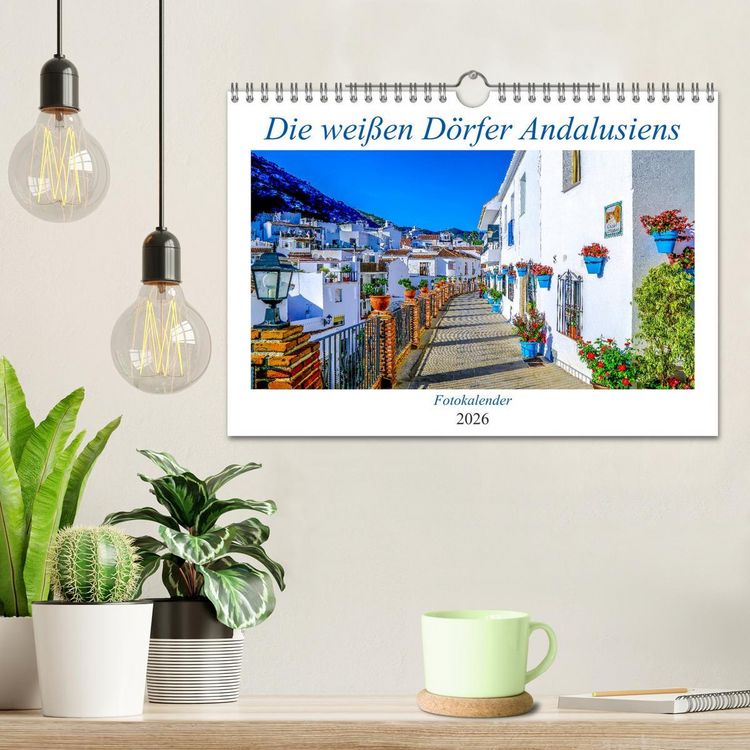 Produktbild: Die wei&szlig;en D&ouml;rfer Andalusiens (Wandkalender 2026 DIN A4 quer), CALVENDO Monatskalender