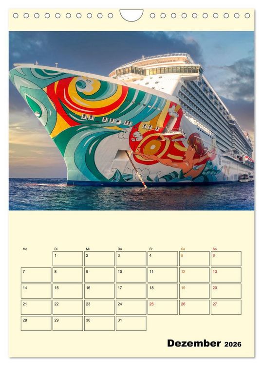 Produktbild: Kreuzfahrtschiffe - die Welt ist dein Ziel (Wandkalender 2026 DIN A4 hoch), CALVENDO Monatskalender