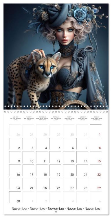 Produktbild: Sensual Women and Exotic Wildlife (Wall Calendar 2026 12 &times; 12 Inch) CALVENDO 12 Month Wall Calendar