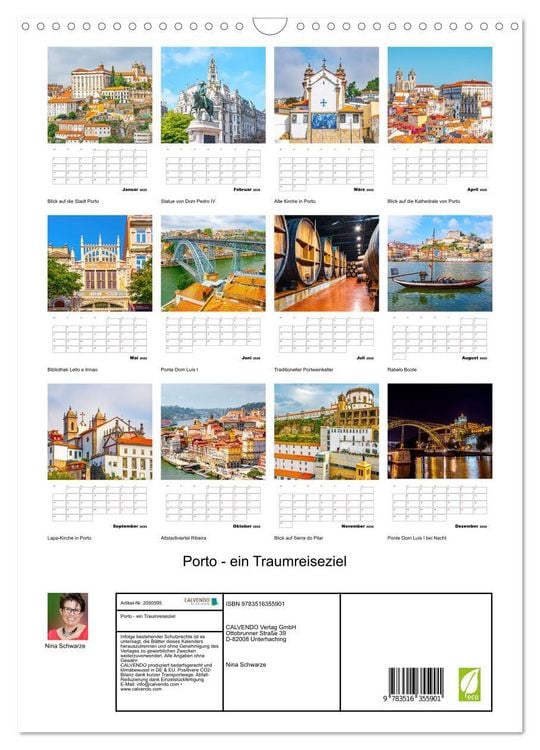 Produktbild: Porto - ein Traumreiseziel (Wandkalender 2026 DIN A3 hoch), CALVENDO Monatskalender