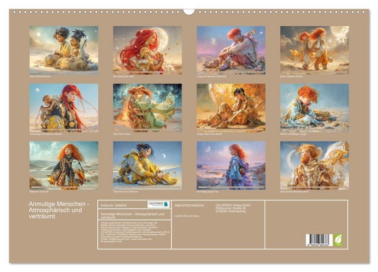Produktbild: Anmutige Menschen - Atmosph&auml;risch und vertr&auml;umt (Wandkalender 2026 DIN A2 quer), CALVENDO Monatskalender