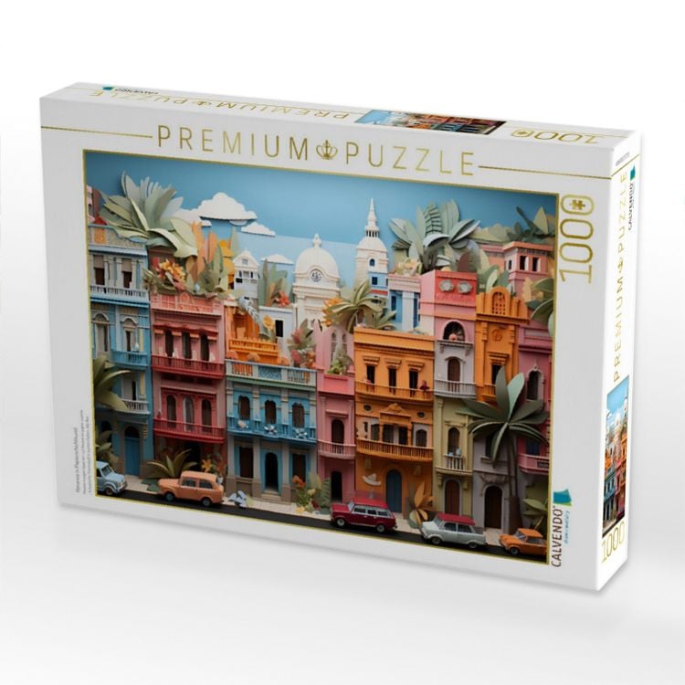 Produktbild: CALVENDO Puzzle Havanna in Papierschichtkunst | 1000 Teile Lege-Gr&ouml;&szlig;e 64x48cm Foto-Puzzle f&uuml;r gl&uuml;ckliche Stunden