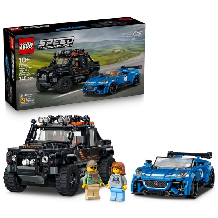 Produktbild: LEGO Speed Champions 77264 Jaguar Project 7 & Land Rover Defender, Spielzeugautos f&uuml;r Kinder