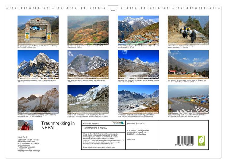 Produktbild: Traumtrekking in NEPAL (Wandkalender 2026 DIN A3 quer), CALVENDO Monatskalender