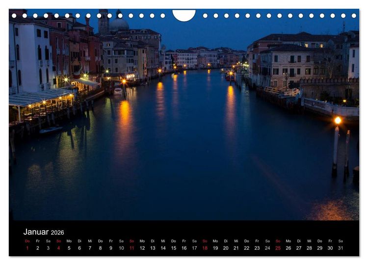 Produktbild: Venedig bei Nacht (Wandkalender 2026 DIN A4 quer), CALVENDO Monatskalender