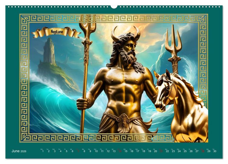 Produktbild: Roman Gods - under the spell of mythology (High Quality Premium Wall Calendar 2026 DIN A2 landscape),CALVENDO 12 Month Wall Calendar