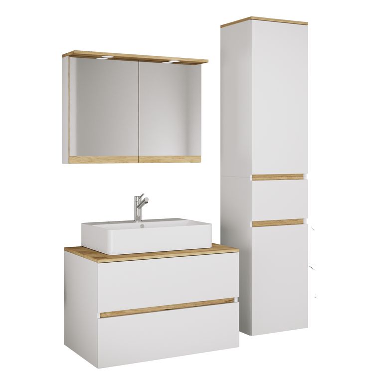 Produktbild: 4 tlg. Badm&ouml;bel-Set mit Waschbecken Cosila-A 80 cm