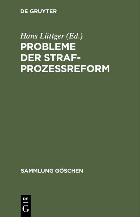 Produktbild: Probleme der Strafproze&szlig;reform