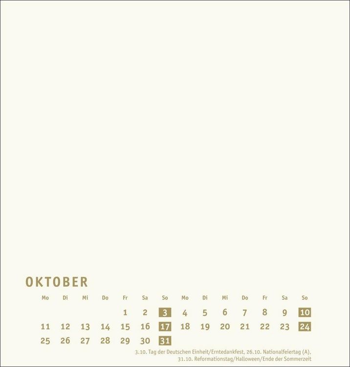 Produktbild: Premium-Bastelkalender gold mittel 2027