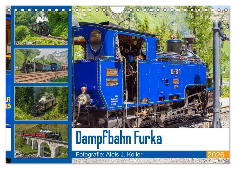 Produktbild: Dampfbahn Furka 2026 (Wandkalender 2026 DIN A4 quer), CALVENDO Monatskalender