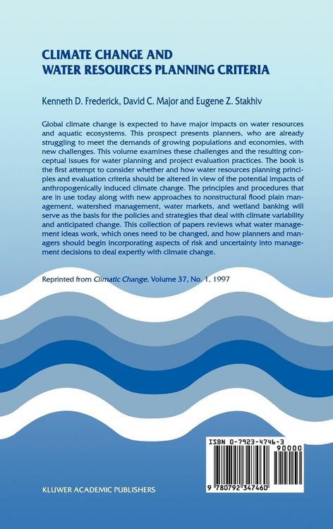 Produktbild: Climate Change and Water Resources Planning Criteria