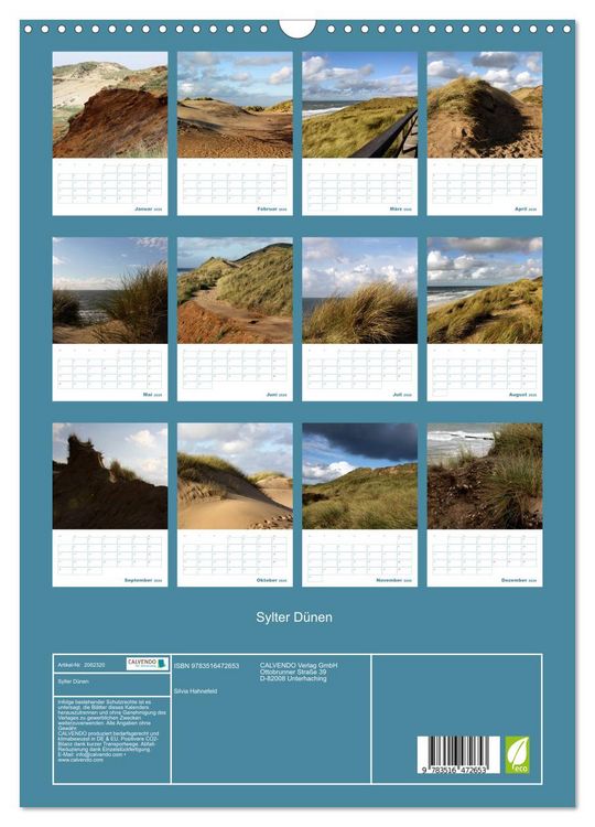 Produktbild: Sylter D&uuml;nen (Wandkalender 2026 DIN A3 hoch), CALVENDO Monatskalender