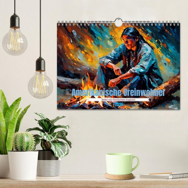 Produktbild: Amerikanische Ureinwohner - Bilder von Geschichten inspiriert (Wandkalender 2026 DIN A4 quer), CALVENDO Monatskalender
