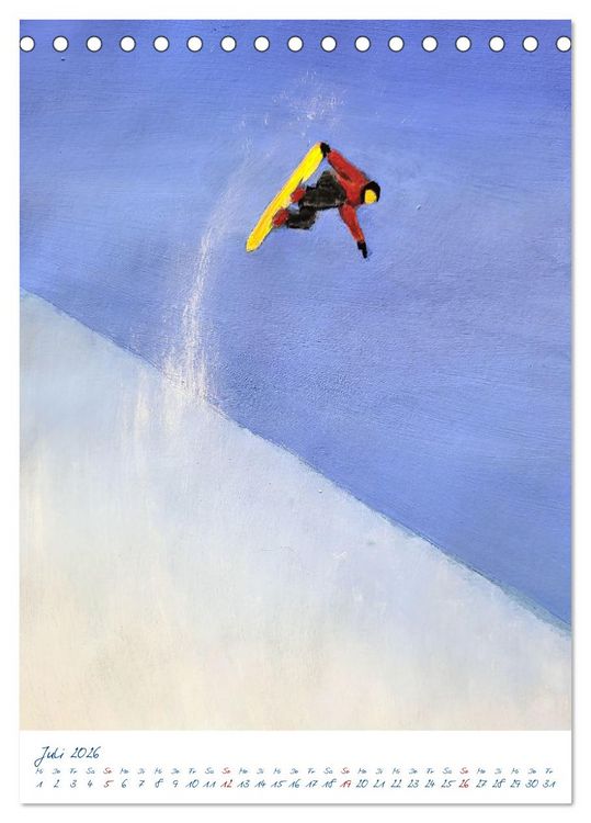 Produktbild: Powder Passion - Snowboardkunst im H&ouml;henrausch (Tischkalender 2026 DIN A5 hoch), CALVENDO Monatskalender
