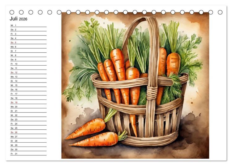 Produktbild: Frische Ernte (Tischkalender 2026 DIN A5 quer), CALVENDO Monatskalender