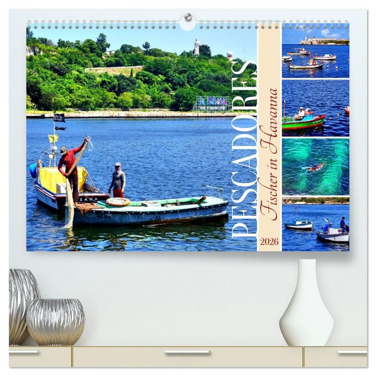 Produktbild: Pescadores - Fischer in Havanna (hochwertiger Premium Wandkalender 2026 DIN A2 quer), Kunstdruck in Hochglanz