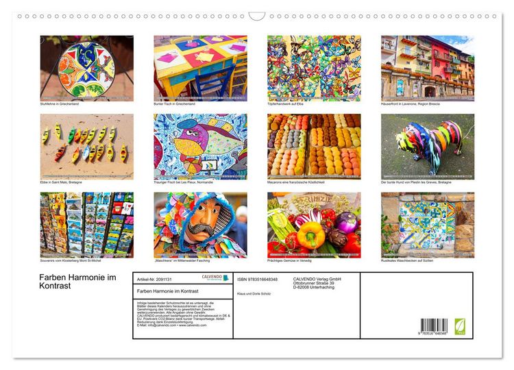 Produktbild: Farben Harmonie im Kontrast (Wandkalender 2026 DIN A2 quer), CALVENDO Monatskalender