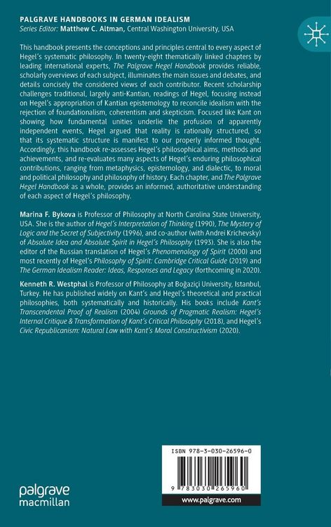 Produktbild: The Palgrave Hegel Handbook