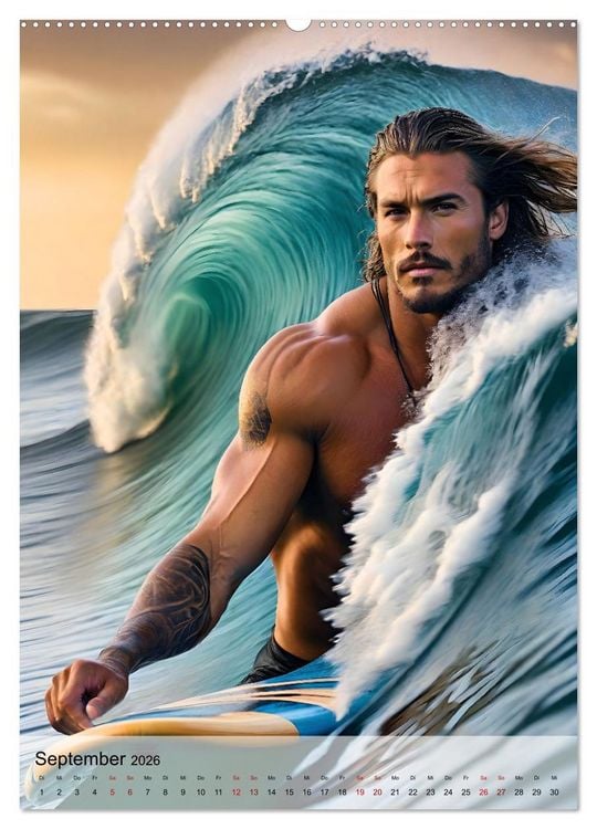 Produktbild: Surferboys - coole Jungs unter hei&szlig;er Sonne (hochwertiger Premium Wandkalender 2026 DIN A2 hoch), Kunstdruck in Hochglanz